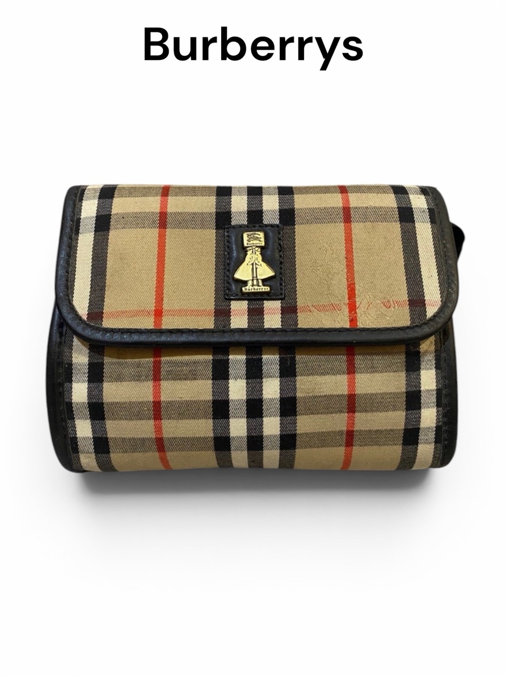 BURBERRYS Vintage Nova Check Clutch Bag Vanity Cosmetic Bag